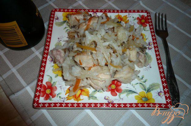 фото рецепта: Рисовая каша с овощами и куриным мясом