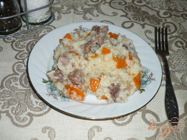 фото рецепта: Рисовая каша с куриными желудками
