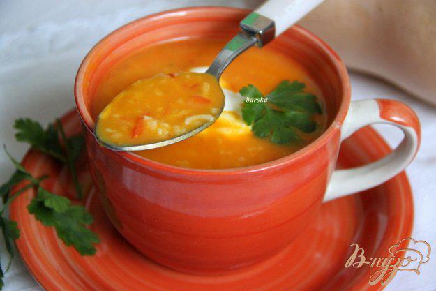 фото рецепта: Суп-пюре с тыквой и овощами, с рисом