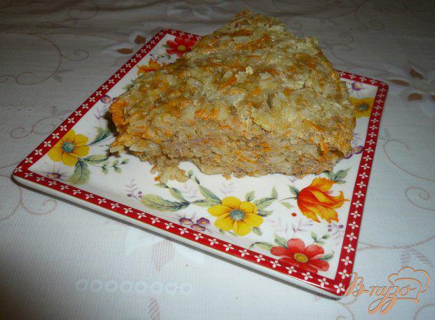 фото рецепта: Запеканка из фарша с рисом и морковью в мультиварке