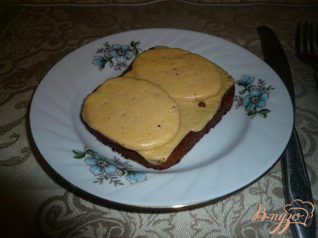 фото рецепта: Горячий бутерброд на ржаном хлебе