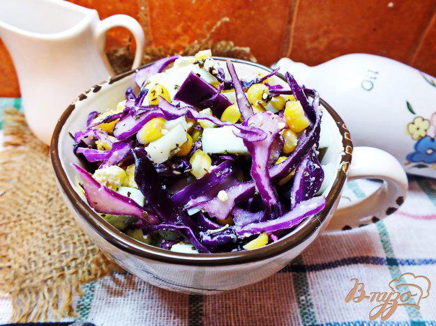 фото рецепта: Салат из фиолетовой капусты с яйцом