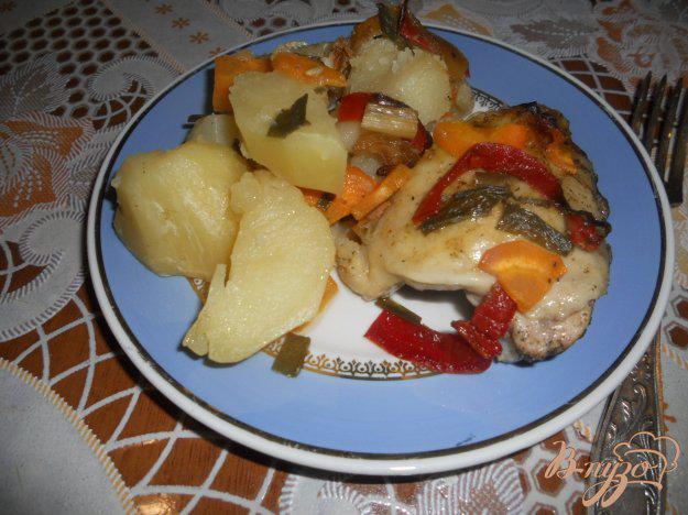 фото рецепта: Курица с овощами в рукаве для запекания
