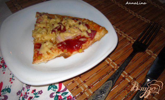 фото рецепта: Пицца с балыком и маринованными грибами