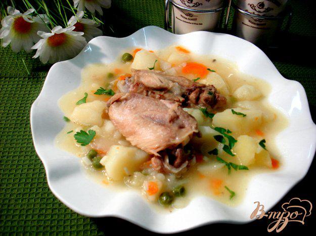 фото рецепта: Картофель тушёный с курицей и горошком