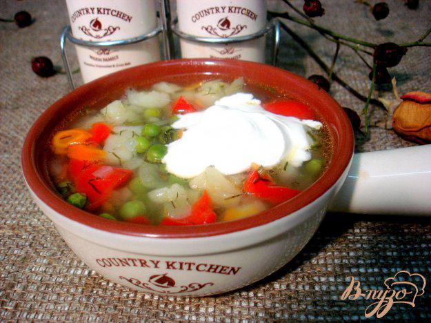фото рецепта: Суп с зелёным горошком и перцем