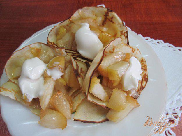 фото рецепта: Блинчики на молоке и сливочном масле с яблочной начинкой