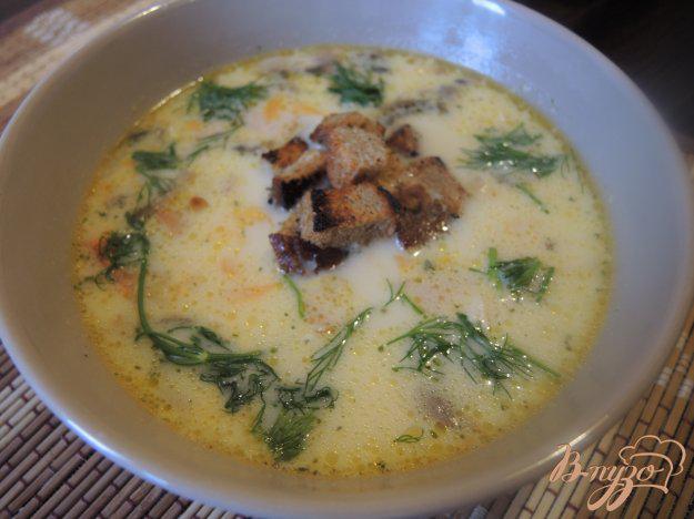 фото рецепта: Сырный суп с курицей и грибами