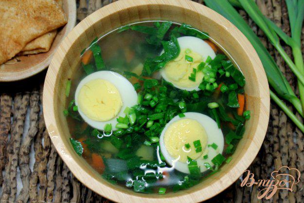 фото рецепта: Зеленый суп с крапивой и шпинатом