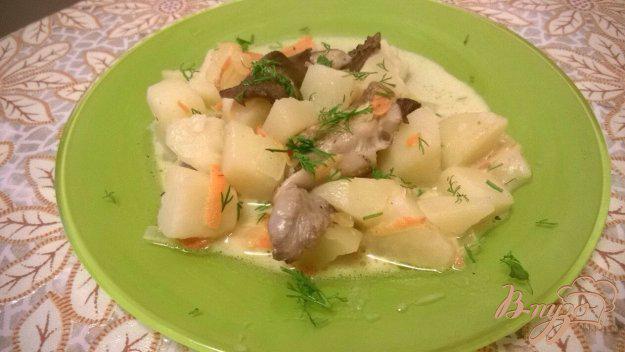 фото рецепта: Картофель с грибами и сливками