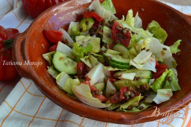 фото рецепта: Овощной салат с отварной чечевицей
