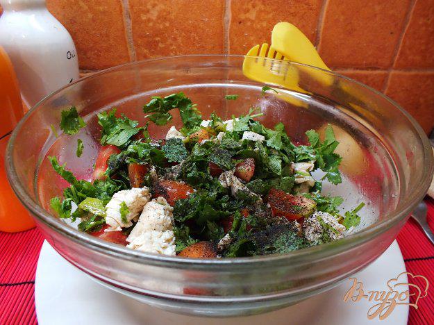 фото рецепта: Салат с жаренным кабачком и помидором