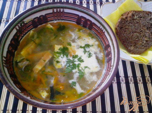 фото рецепта: Суп с говядиной, овощами  и яичными полосками