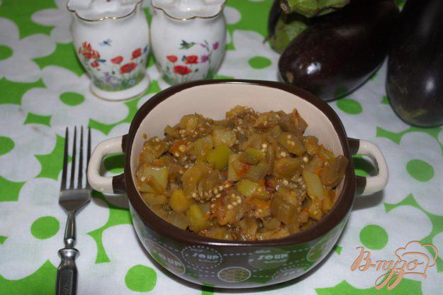 фото рецепта: Овощной гарнир из баклажана и помидор