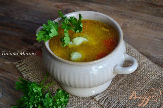 фото рецепта: «Жареный» суп со шпинатными клецками