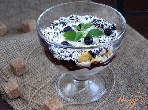 фото рецепта: Черничный десерт с кукурузными хлопьями
