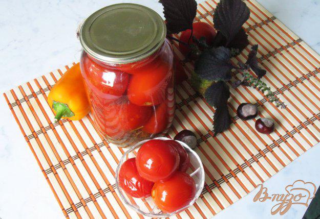 фото рецепта: Кисло-сладкие консервированные помидоры.