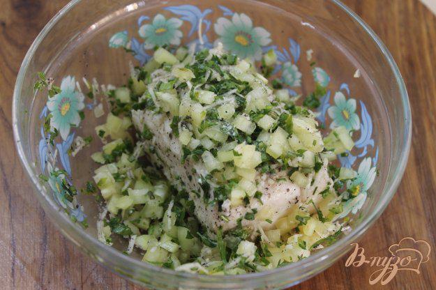 фото рецепта: Маринованное сало с чесноком и зеленью
