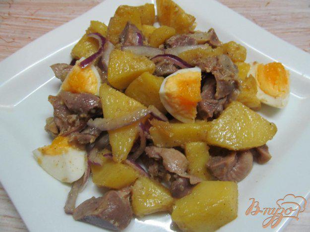 фото рецепта: Картофельный салат с куриными желудками