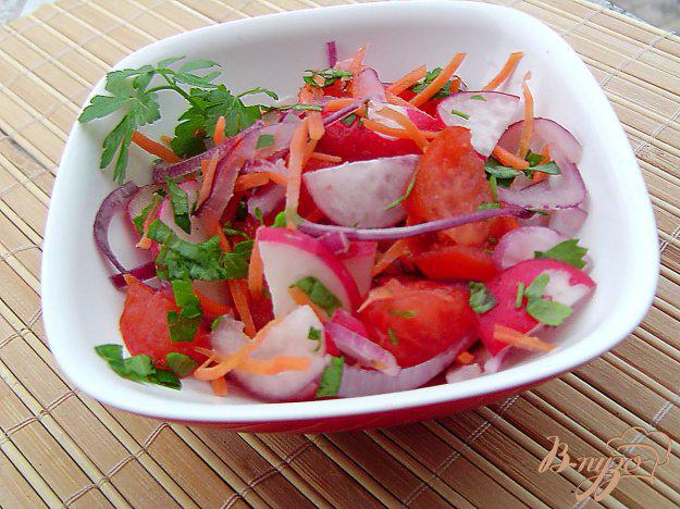 фото рецепта: Салат с редисом, помидорами и морковью