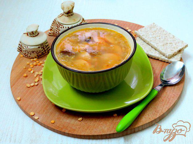 фото рецепта: Суп пюре гороховый с копчёностями и сосисками