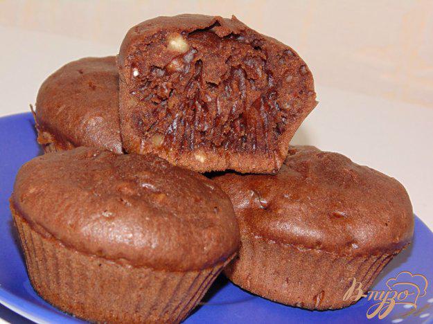 фото рецепта: Шоколадные кексы с грецкими орехами
