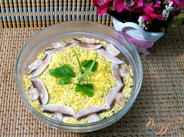 фото рецепта: Салат из сыра, грибов и яиц