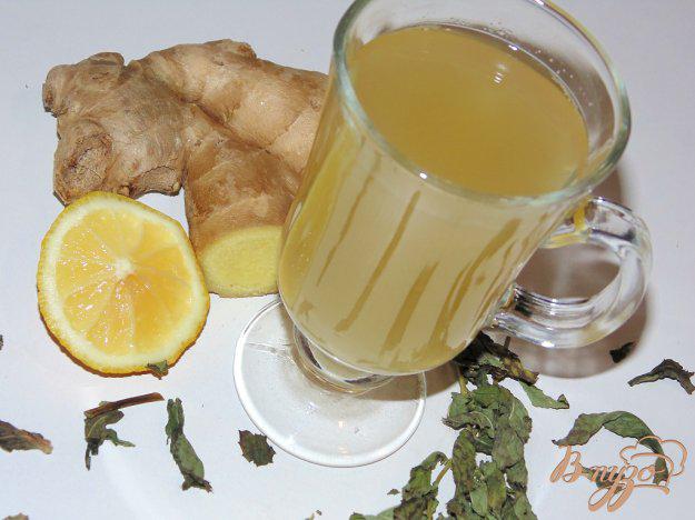 фото рецепта: Имбирный напиток с мятой и лимоном
