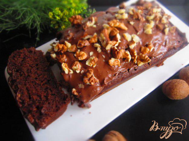 фото рецепта: Шоколадный кекс с нутеллой и орехами