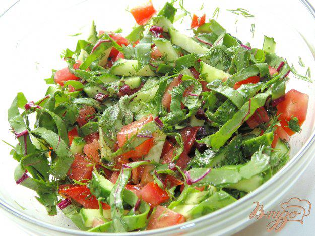 фото рецепта: Овощной салат с мангольдом