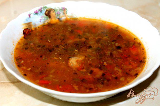 фото рецепта: Томатный суп с кинзой и курицей