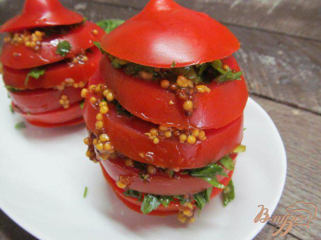 фото рецепта: Фаршированный помидор маринадом с зеленью