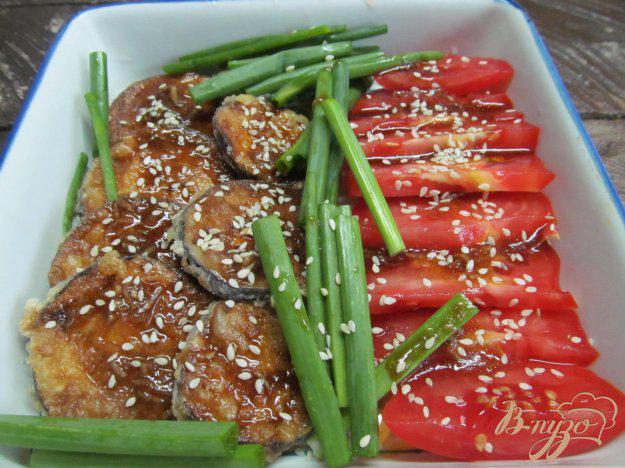 фото рецепта: Салат из баклажана с помидором в восточном стиле
