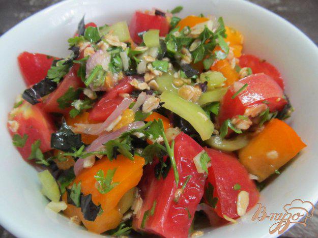 фото рецепта: Салат из помидоров с овсяными хлопьями