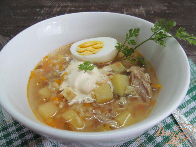 фото рецепта: Овощной суп с рисом и щавелем