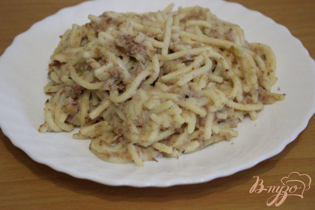 фото рецепта: Спагетти с говядиной в молочном соусе