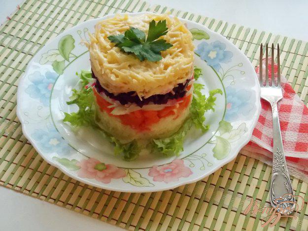 фото рецепта: Картофельный салат с овощами, яблоком и сыром