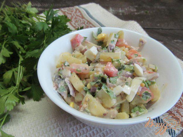 фото рецепта: Салат из языка с овощами
