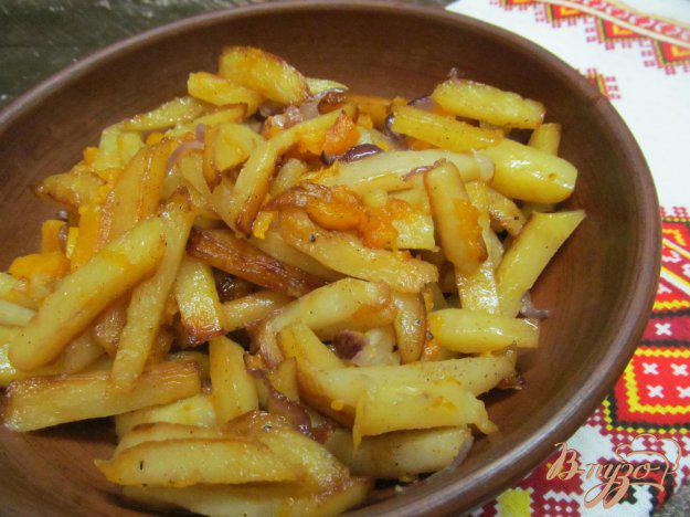 фото рецепта: Жареный картофель в тыквой