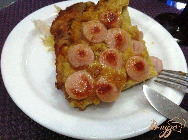 фото рецепта: Запеканка-пирог с сосисками в сковроде