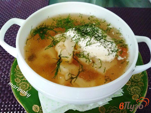 фото рецепта: Суп из цветной капусты на бульоне из филе индейки