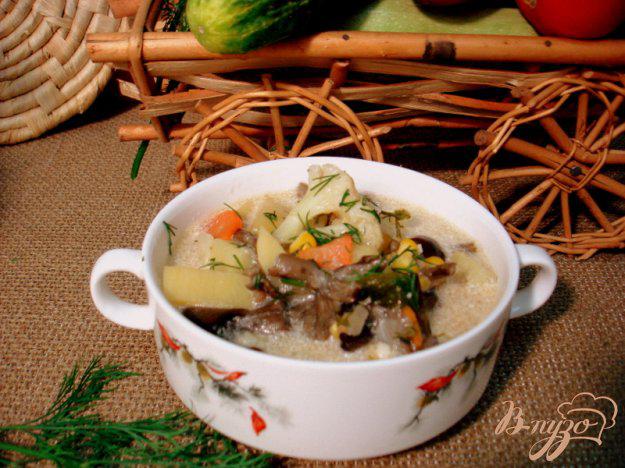 фото рецепта: Суп из опят, рыжиков и цветной капусты