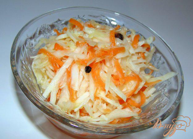 фото рецепта: Маринованная белокочанная капуста с морковью