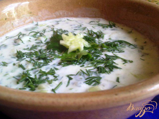 Фото приготовление рецепта: Холодный суп из кефира шаг №6
