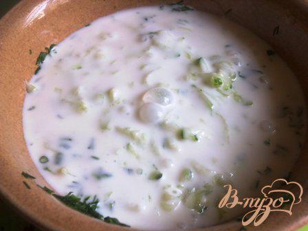 Фото приготовление рецепта: Холодный суп из кефира шаг №5