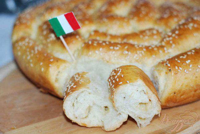 Фото приготовление рецепта: Хлеб с пармезаном и итальянскими травами. шаг №12