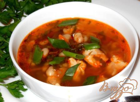 Фото приготовление рецепта: Фасолевый суп с помидорами шаг №9
