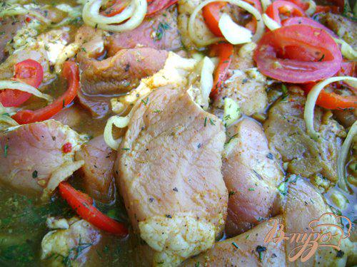 Фото приготовление рецепта: Шашлык из свинины в пивном маринаде с помидорами шаг №2