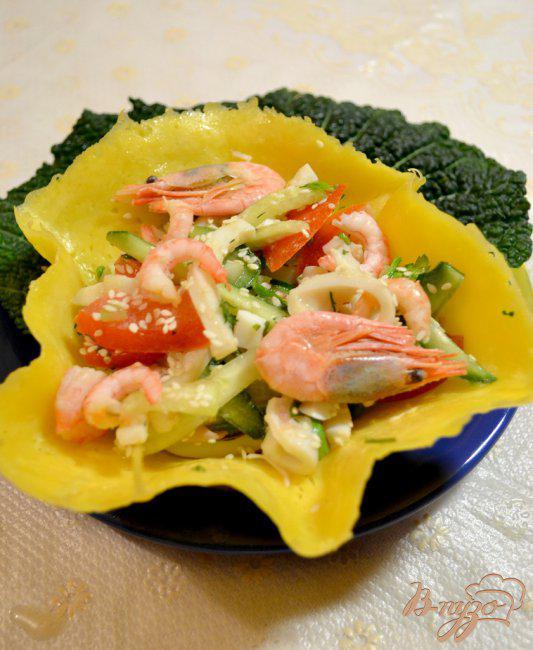 Фото приготовление рецепта: Морской салат в чешуе Дракона!!!) шаг №4