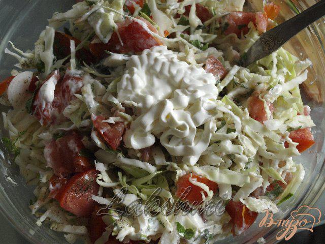 Фото приготовление рецепта: Салат из летних овощей со сметаной шаг №2